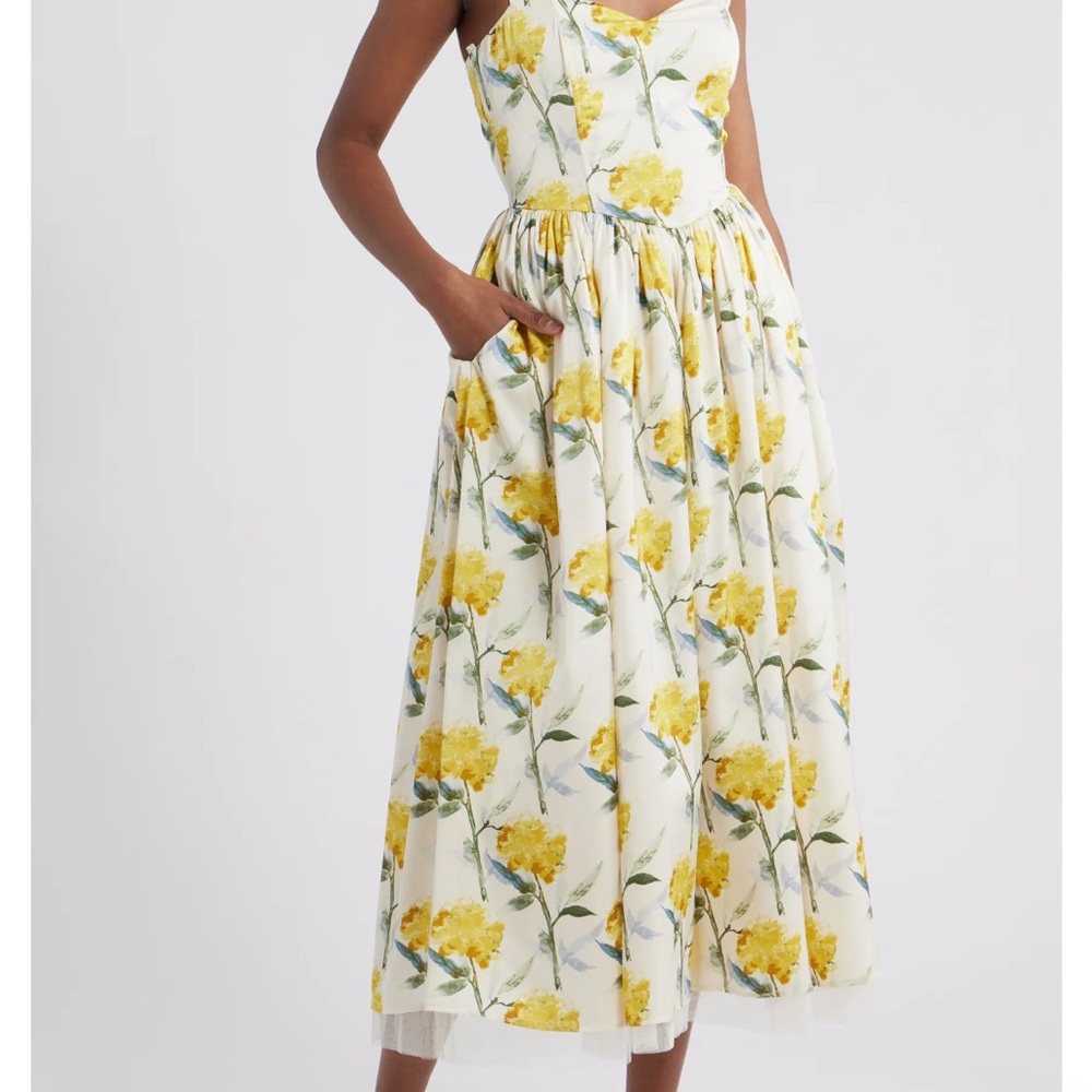 Lulu's Yellow Floral Dress